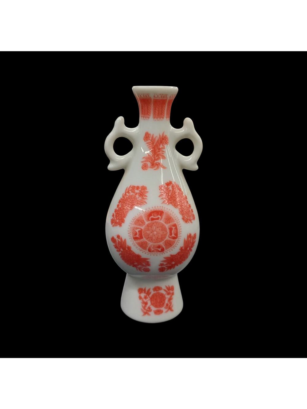 Vtg Franklin Mint Mini Vase Treasures Of The Imperial Dynasties Red Floral